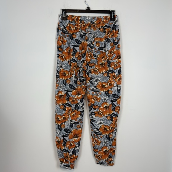 Urban Outfitters Orange and Gray Hawaiian Floral Print Pull on Joggers. Size Med - Picture 6 of 14
